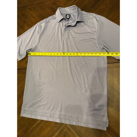 FootJoy FJ Mens Golf Polo Shirt Short Sleeve Blue White Stripe Size Large |Q1 - Picture 5 of 5